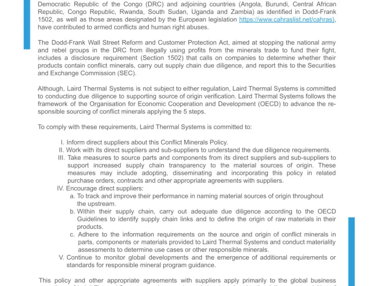 Conflict Materials Policy Cover